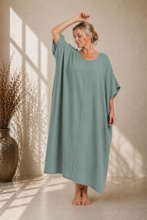 Linane boho - kaftan stiilis linane kleit Blossom veeroheline