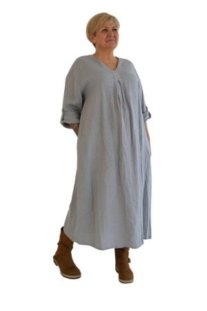 LINEN DRESS ALISSA, light gray