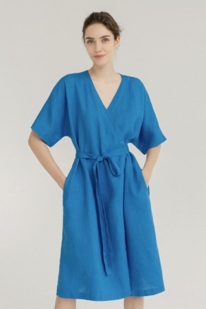 Linane kleit VINE french blue - käsitöö kollektsioon