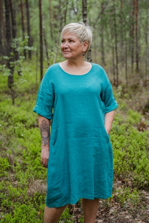 Linane kleit tuunika Freia türkiissinine-3.jpg