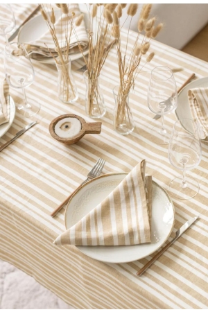 STRIPED LINEN TABLECLOTH