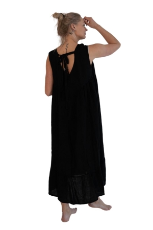 LINEN DRESS JANET, black color