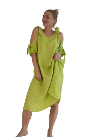 LINEN DRESS ISABELA, lime green