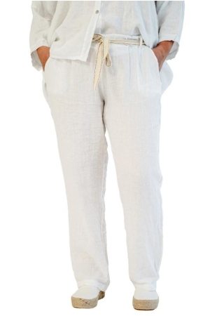 LINASED PÜKSID ROSETTE, white
