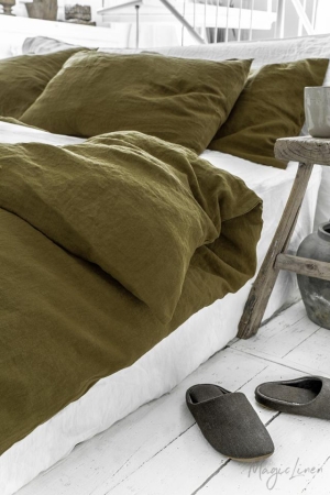 LINANE 3-osaline voodipesukomplekt OLIVE GREEN