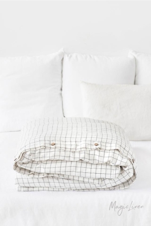 LINANE VOODIPESU CHARCOAL GRID