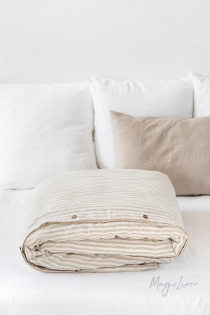 LINANE VOODIPESU STRIPED IN NATURAL