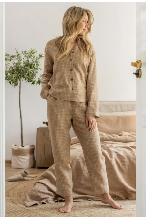 LINANE PIDZAAMA LAGUNA BROWN WINDOWPANE I MAGIC LINEN-2.jpg