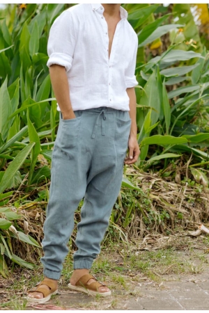 Meeste linased püksid Curacao Gray blue (5).jpg