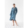 NAISTE LUKSUSLIK LINANE HOMMIKUMANTEL  GRAY BLUE
