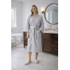 Naiste linane vahvelkoega hommikumantel light grey 1.png
