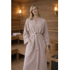 Naiste linane vahvelkoega hommikumantel powder 1.png